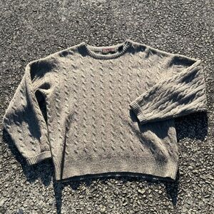 Classic Gray Cable Knit Sweater